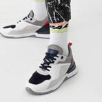 Pablo Lace-Up Sneakers // White + Black + Orange (Euro: 44)