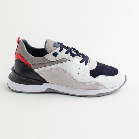 Pablo Lace-Up Sneakers // White + Black + Orange (Euro: 44)