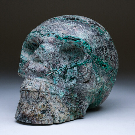 Large Polished Chrysocolla Skull Carving v.2