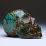 Genuine Polished Chrysocolla Skull Carving V1