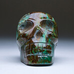 Genuine Polished Chrysocolla Skull Carving V1