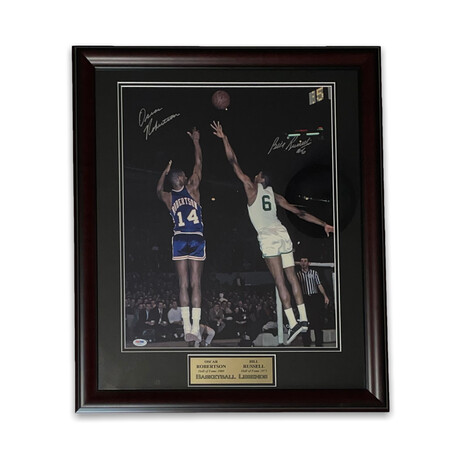 Bill Russell & Oscar Robertson // Boston Celtics + Cincinnati Royals // Signed Photograph + Framed