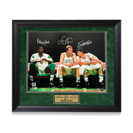 Larry Bird, Robert Parish, & Kevin McHale // Boston Celtics // Autographed Photograph + Framed