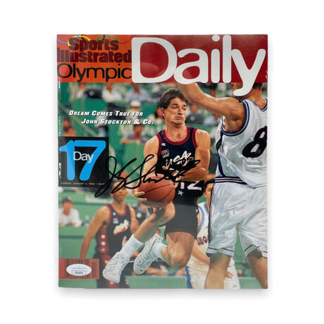 John Stockton // Signed SI Magazine // USA Olympic Team