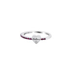 18K White Gold Diamond + Ruby Ring // Ring Size: 7 // New