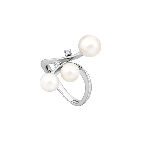 18K White Gold Diamond Ring // Ring Size: 6.75 // New