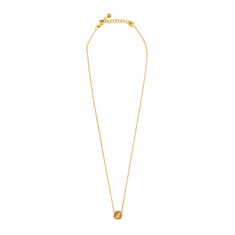 18K Yellow Gold Diamond Necklace // 17" // New