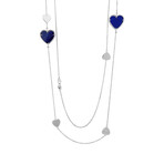 18K White Gold Diamond Heart Necklace // 33" // New