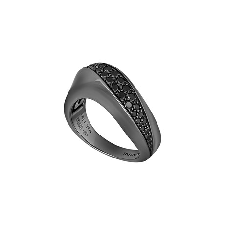 18K Black Gold Diamond Ring // Ring Size: 6.5 // New