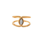 18K Yellow Gold Diamond Hollow Ring // Ring Size: 6.5 // New