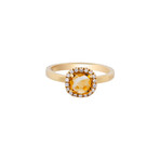 18K Yellow Gold Citrine + Diamond Ring // Ring Size: 6.5 // New