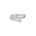 18K White Gold Diamond Spiral Ring // Ring Size: 6.5 // New