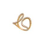 18K Yellow Gold Diamond Cuff Ring // Ring Size: 6.5 // New