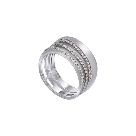 18K White Gold Diamond Ring I // Ring Size: 6.5 // New