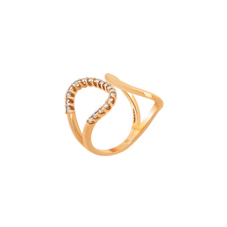 18K Rose Gold Diamond Ring // Ring Size: 6.75 // New