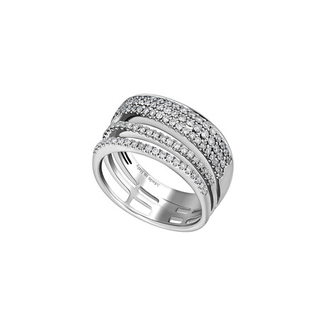 18K White Gold Diamond Ring II // Ring Size: 6.5 // New