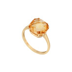 18K Yellow Gold Citrine + Diamond Ring // Ring Size: 5.75 // New