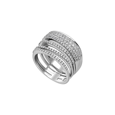 18K White Gold Diamond Ring III // Ring Size: 6.5 // New