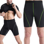 Men's Quick-Dry Shorts // Black + Green (S/M)