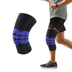 Spring Stabilizers + Patella Gel Pad Knee Compression Sleeve // Black (Medium)