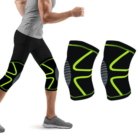 Unisex Knee Compression Sleeve With Gel // 1-Pair // Green (Medium)