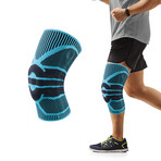 Spring Stabilizers + Patella Gel Pad Knee Compression Sleeve // Light Blue (Medium)