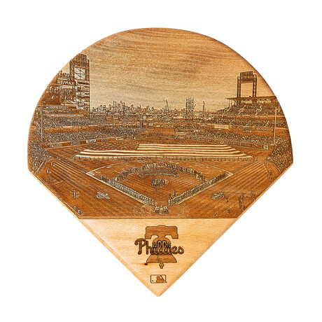 Laser Engraved Wood Plate // MLB Stadium // Philadelphia Phillies