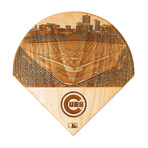 Laser Engraved Wood Plate // MLB Stadium // Chicago Cubs