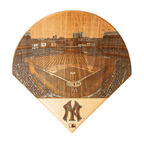 Laser Engraved Wood Plate // MLB Stadium // New York Yankees