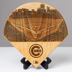 Laser Engraved Wood Plate // MLB Stadium // Chicago Cubs
