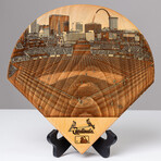 Laser Engraved Wood Plate // MLB Stadium // St. Louis Cardinals