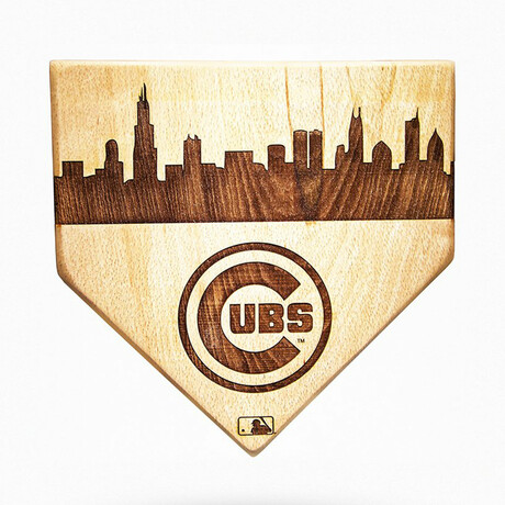 Laser Engraved Home Plate // Skyline Series // Chicago Cubs