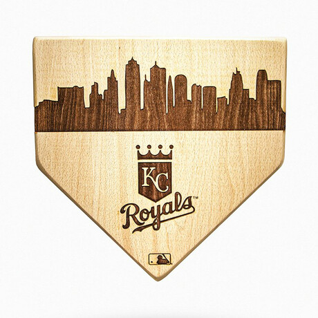 Laser Engraved Home Plate // Skyline Series // Kansas City Royals