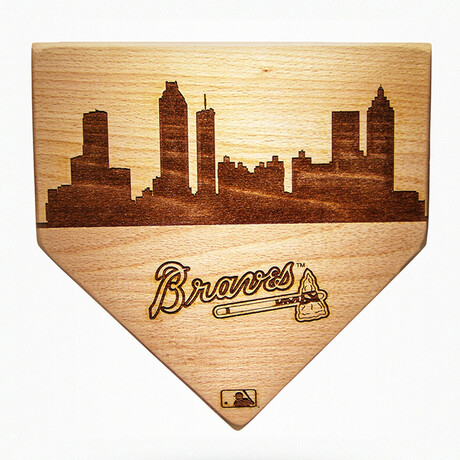 Laser Engraved Home Plate // Skyline Series // Atlanta Braves
