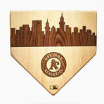 Laser Engraved Home Plate // Skyline Series // Oakland Athletics