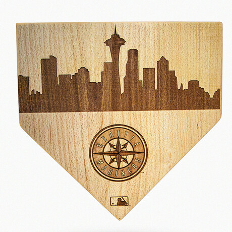 Laser Engraved Home Plate // Skyline Series // Seattle Mariners