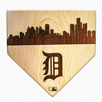 Laser Engraved Home Plate // Skyline Series // Detroit Tigers