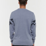 Norman Sweater // Pale Blue + Navy (M)