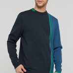 Hendrix Sweater // Navy + Denim + Green (XL)
