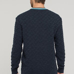 Theo Sweater // Navy + Turquoise (M)