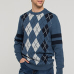 Cole Sweater // Denim + Light Gray + Navy (L)