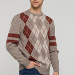 Cole Sweater // Beige + Light Beige + Brick (XL)