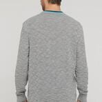 Theo Sweater // Light Gray + Turquoise (M)