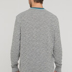 Theo Sweater // Light Gray + Turquoise (L)