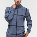 Marcel Sweater // Pale Blue + Navy (XL)