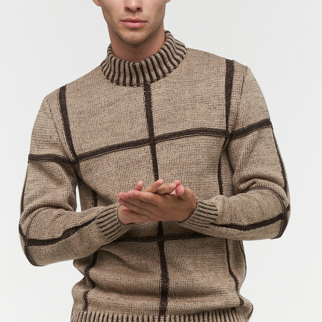 Marcel Sweater // Latte + Brown (XS)