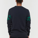 Norman Sweater // Dark Denim + Green (XL)
