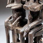 Genuine Dogon Wooden Statue // Seated Couple v.6