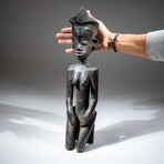 Genuine Wooden Yaka Statue // Kneeling Woman