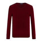 Lucas V-Neck Sweater // Bordeaux (3XL)